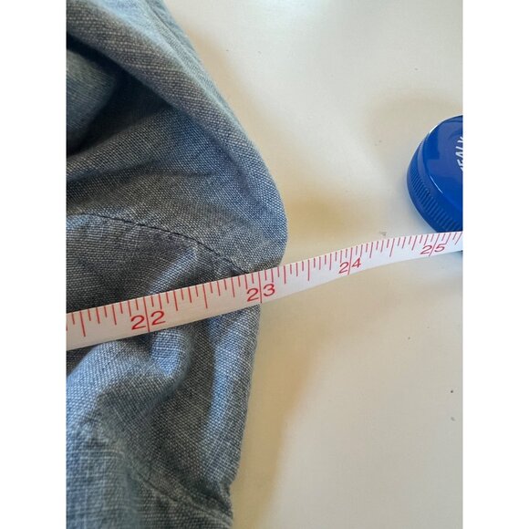 Tommy Hilfiger Button Down Blouse, Blue, Roll Sleeves, 100% Cotton, Size XL - Picture 11 of 12